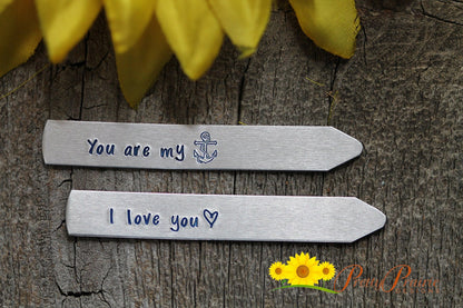 You Are My Anchor Collar Stays, Dress Shirt Collar Stiffeners, Men's Anniversary Gift, Boyfriend Gift, Custom Collar Stay, Valentine for Him