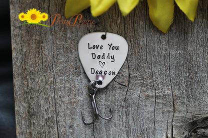 Love You Daddy Lure, Love You Grandpa Hook, Custom Fishing Hook, Valentines Day, Father's Day Gift, Metal Fishing Lure, Gift for Grandpa