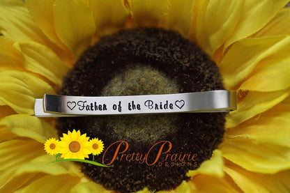 Father of the Bride Tie Bar - Wedding Gift for Father-in-Law - Custom Hand Stamped Wedding Party Presents - Dress Tie Accessory