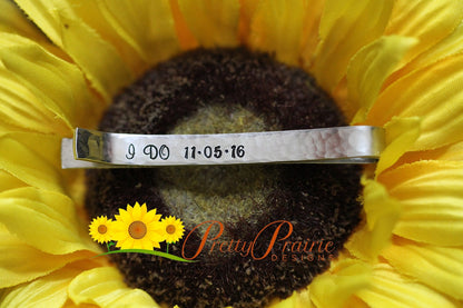 I Do Tie Bar for Wedding - Great Groom Gift from Wife - Comes with Wedding Date and Initials - Personalized Handstamped