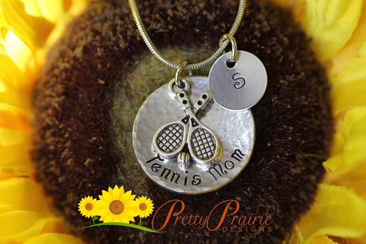 Personalized Tennis Mom Necklace, Tennis Team Gift, Gift from Tennis Players, Tennis Coach Gift, Girls Tennis Present, Tennis Keychain