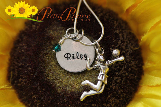 Personalized Volleyball Necklace, Volleyball Team Gift, Volleyball Jewelry, Volleyball Coach Gift, Volleyball Mom, Hand Stamped, Sports Gift