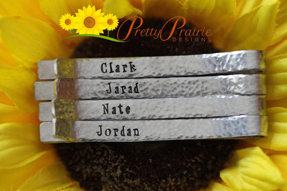 Wedding Tie Bars - Engraved Tie Clip - Wedding Party Gift - Groomsmen Gift - Custom Tie Bar Silver - Tie Clip Set - Men's Tie Bars