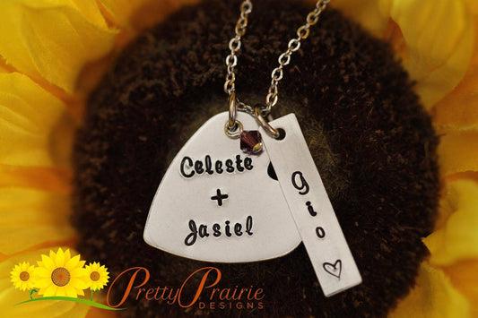 New Family Member Necklace, New Baby Gift, New Mom Necklace, Mothers's Day, Hand Stamped, Personalized, Heart Jewelry, Gotcha Necklace