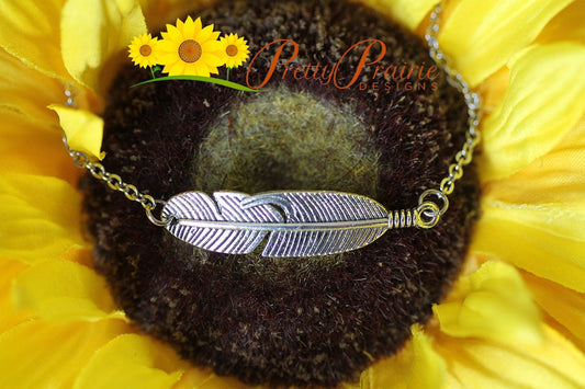 Silver Feather Bracelet or Anklet, Graduation Gift, Tribal Feather Bracelet, Spiritual Jewelry, Angel Bracelet, Loss of a Loved One