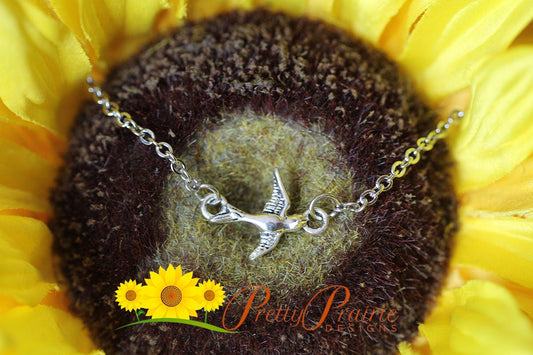 Silver Sparrow Necklace, Tiny Bird Charm, Sorority Sister Necklaces, Best Friend Gift, Graduation Present, Friendship Jewelry, Silver Choker