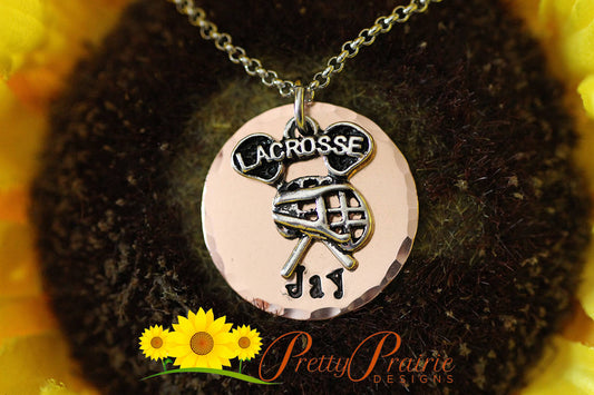 Personalized Lacrosse Necklace, Girl's Lacrosse Jewelry, Lacrosse Mom, Team Jewelry, Girlfriend Gift, Lacrosse Player Gift, Coach Gift