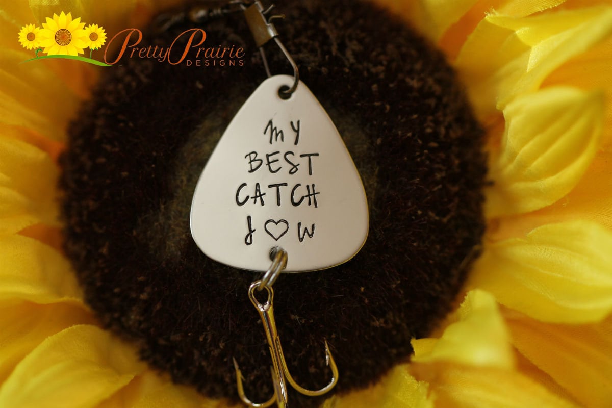 My Best Catch Lure, Anniversary Gift, Hand Stamped, Metal Lure, Angler Present, Anniversary, Personalized Fishing Gift, Initial Fishing Lure