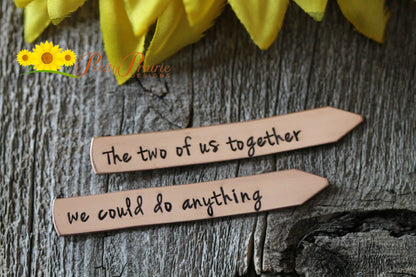 Two of Us Together Collar Stays, Men's Wedding Gift, Anniversary Gift for Him, Boyfriend Gift, Hand Stamped Collar Stays, Custom Collar Stay