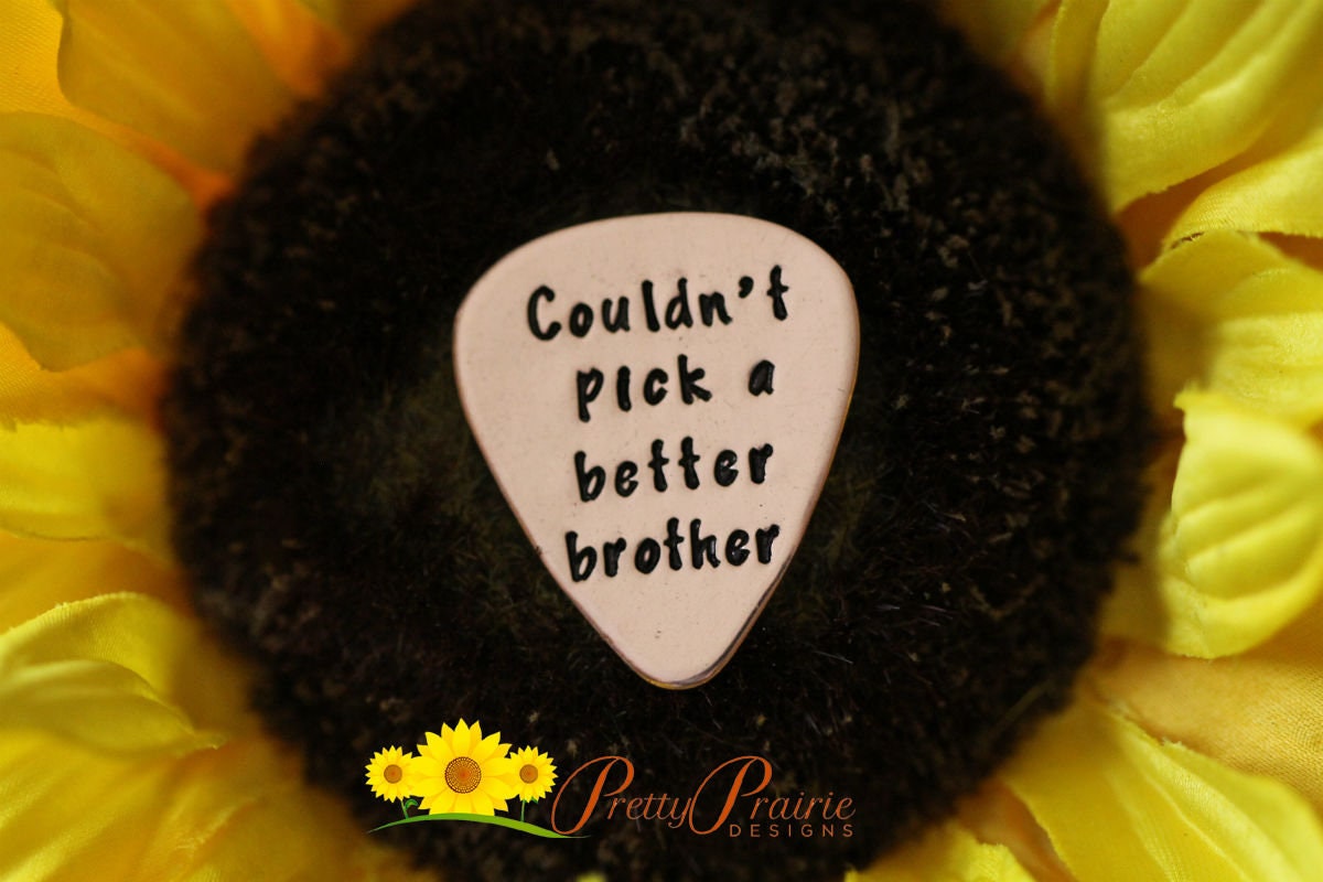 Couldn't Pick a Better Brother Guitar Pick, Better Sister, Hand Stamped Metal Pick, Gift for Brother, Musician Brother, Guitarist Gift