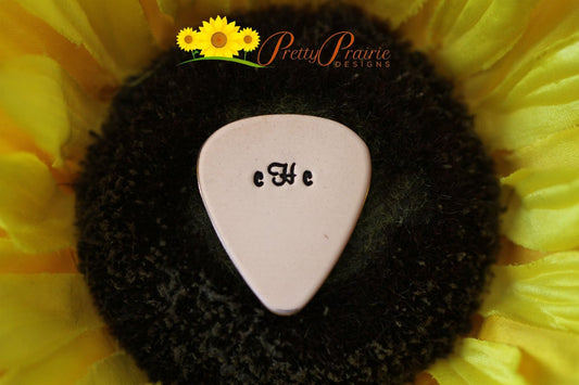 Monogram Guitar Pick, Personalized Pick, Hand Stamped, Musical Token, Guitar Player Gift, Dad, Husband, Friend, Unique Gift, Music Accessory