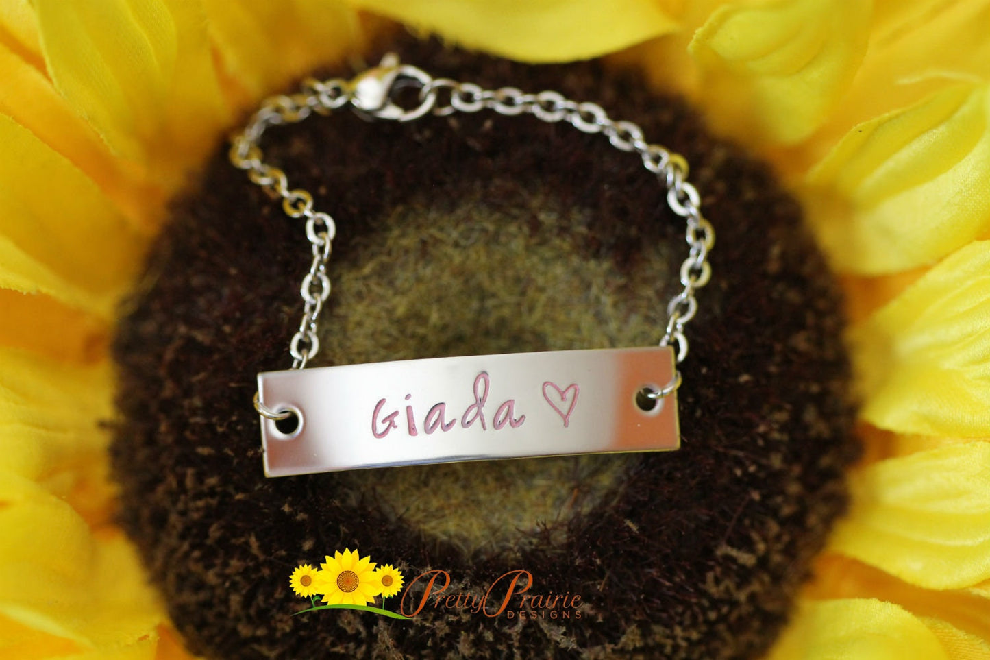 Stainless ID Bracelet, Personalized, Hand Stamped Name Bar Bracelet, Child's Name Bar, Daughter Gift, New Mother Gift, Engagement Gift