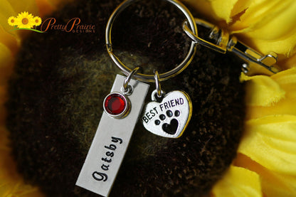 Best Friend Pet Keychain, Loss of Pet Keychain, I Love My Pet, RIP Dog Jewelry, In Memory of Dog or Cat, Pet Lover Gift, Pet Memorial Gift