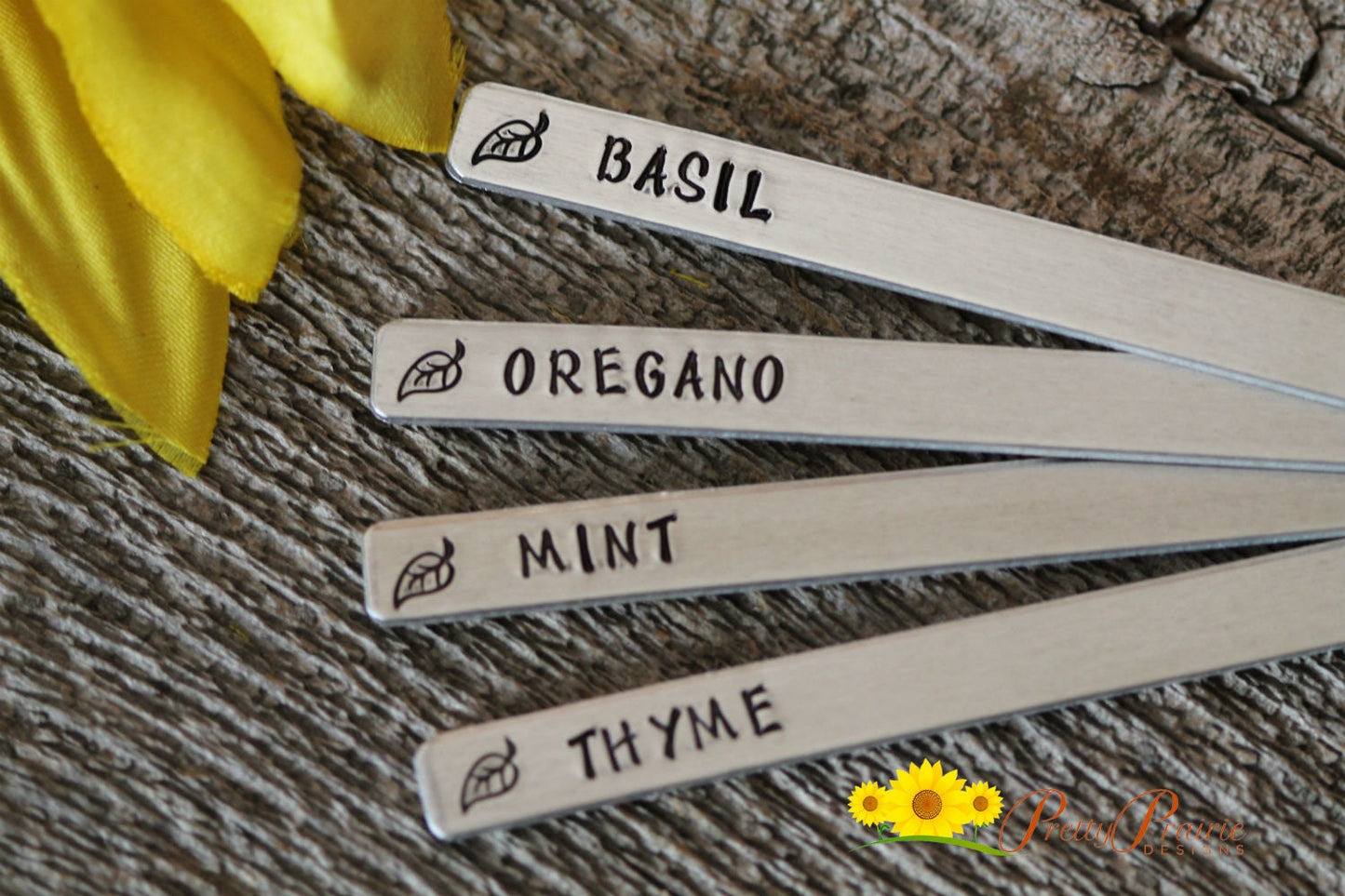 Herb Stakes, Plant Markers, Vegetable Labels, Hand Stamped Garden Stakes, Garden Decorations, Gardener's Gift, Copper, Brass, Aluminum