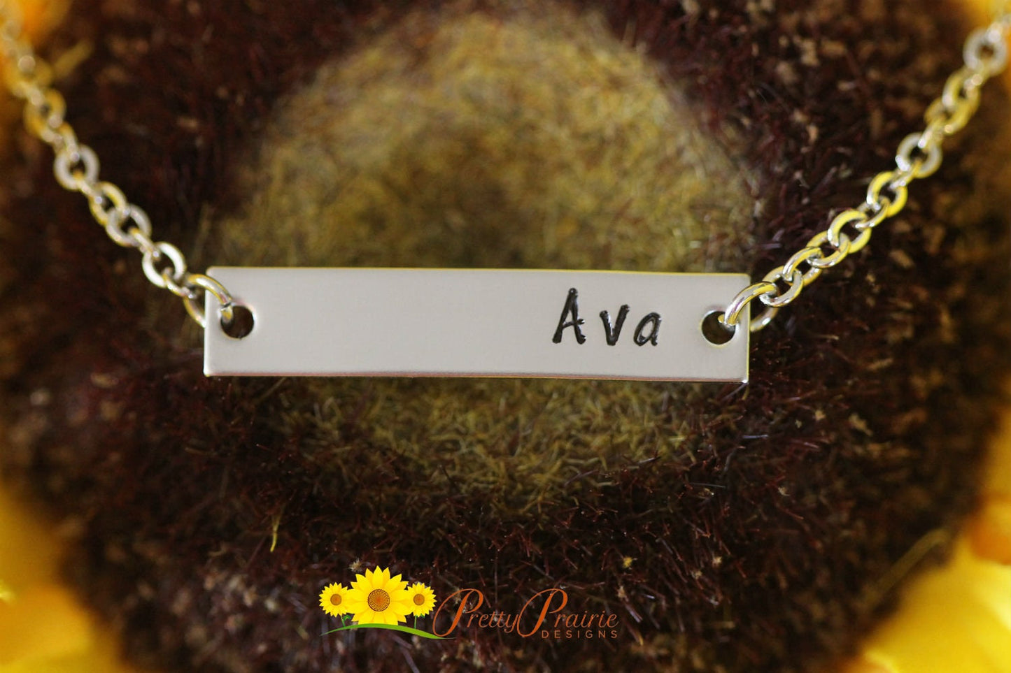 Horizontal Bar Necklace, Personalized Bar Necklace, Custom Name Jewelry, Daughter Gift, Present for Girlfriend, Name Necklace, Name Bar