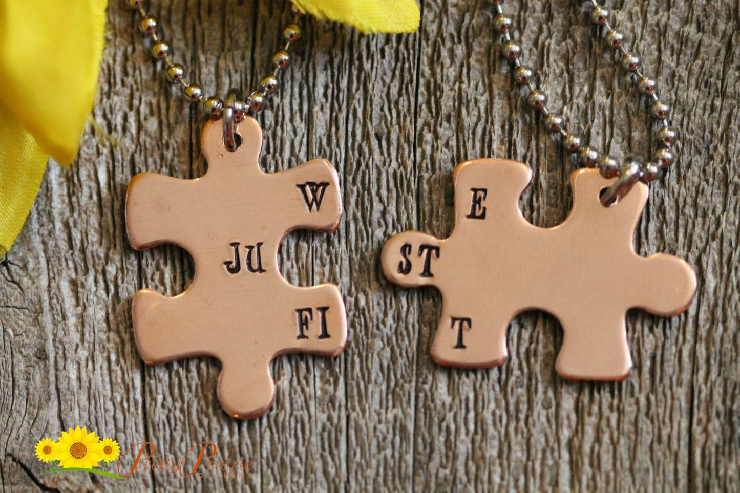 We Just Fit Puzzle Piece Necklace Set, Hand Stamped, Valentine's, Couples Gift, Boyfriend or Girlfriend Gift, Engagement, Anniversary Gift