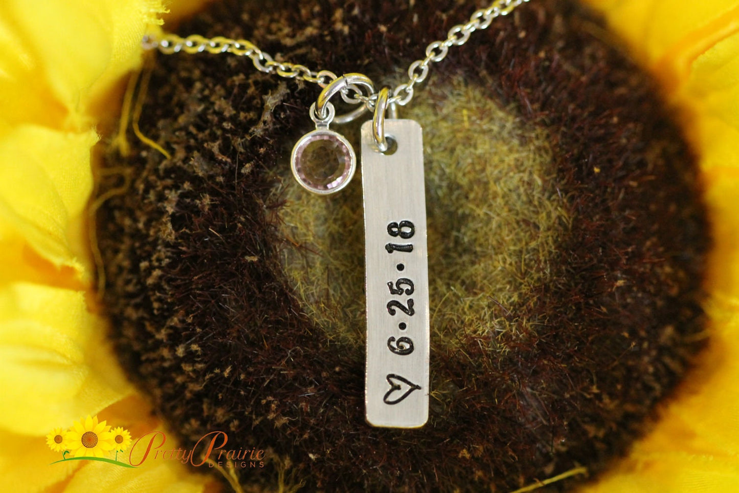 Date Bar Necklace, Hand Stamped Pendant, Anniversary Necklace, Special Date Necklace, Promise Necklace, Grandma Gift, Memorial Jewelry