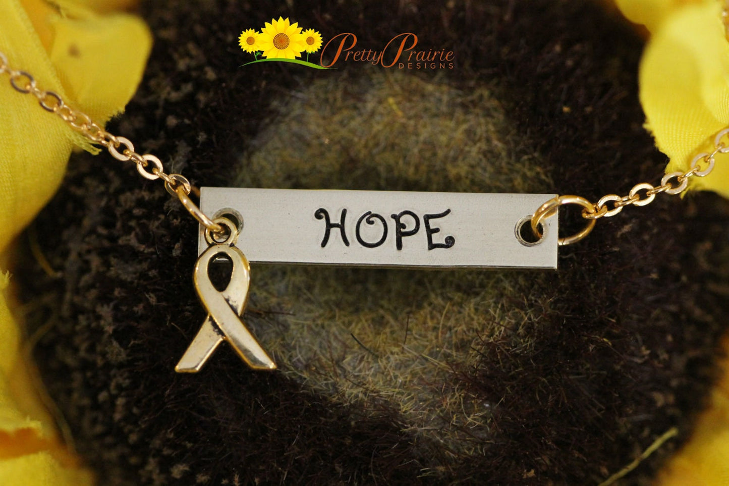 Hope Cancer Bar Necklace, Bracelet, Breast Cancer, Cancer Survivor, Inspirational Jewelry, Fight for a Cure, Ribbon Charm, Cancer Family