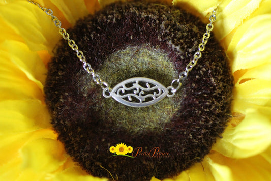 Silver Filigree Oval Bracelet, Silver Anklet, Dainty Jewelry, Family Member Bracelet, Gift for Wife, Best Friend, Sorority Sister, Mom Gift