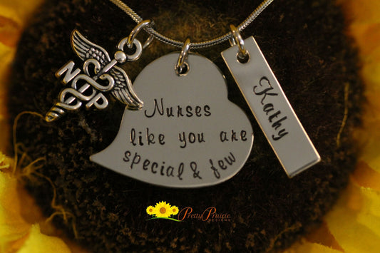 Nurses are Special Necklace, Hand Stamped, Nurse Gift, Thank You Nurse Gift, Nurse Graduate, Nurse Keychain, Personalized, Nurse Retirement