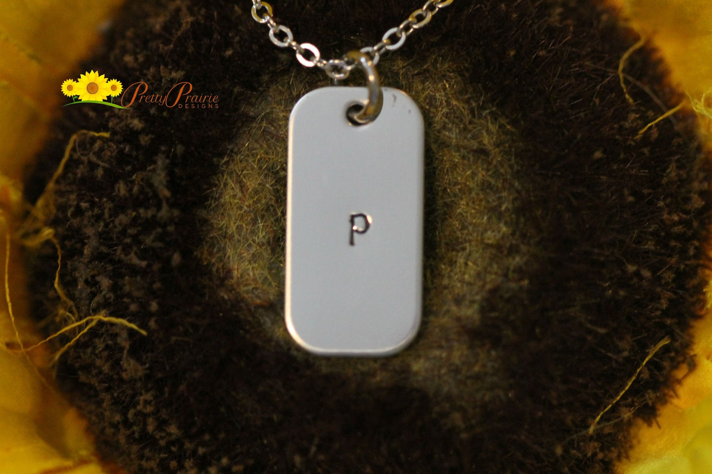 Mini Dog Tag Initial Necklace, Dog Tag Jewelry, Hand Stamped, Simple Jewelry, Minimalist Jewelry, Jewelry for Him or Her