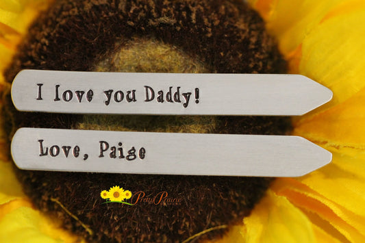 I Love You Daddy Collar Stays, Personalized Collar Stays, Custom Collar Stiffeners, Father's Day Gift, Men's Gift, Grandpa Birthday Gift