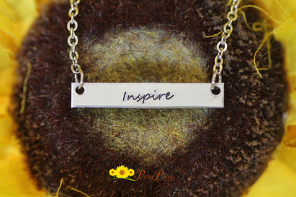 Inspire Bar Necklace, Graduation Gift, Bar Choker Necklace, End of the Year Teacher Gift, Inspirational Jewelry, Daughter Gift