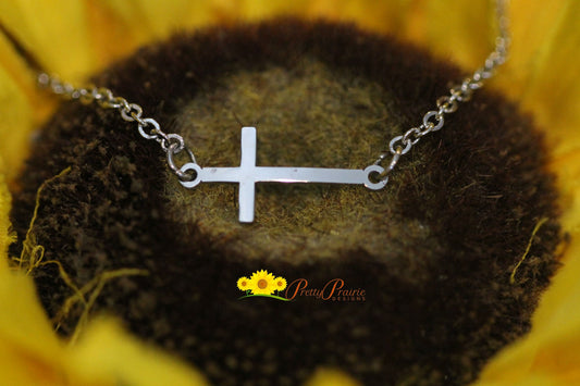 Stainless Steel Cross Necklace, Cross Bracelet, Confirmation, Communion, Christening Gift, Religious Gift, Godmother Gift, Christmas Present