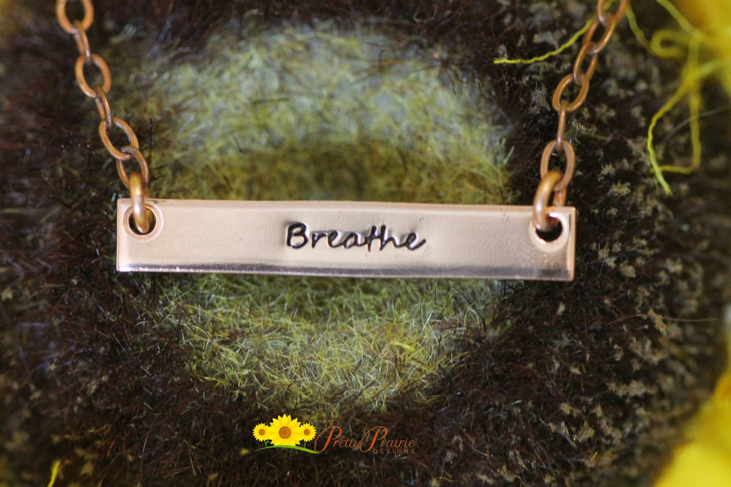 Breathe Bar Necklace, Yoga Lover, Meditation Necklace, Graduation, Motivational Jewelry, Daughter Gift, Baby Shower Gift, Mom Necklace