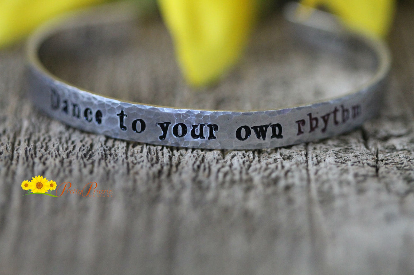 Dance to Your Own Rhythm Cuff, Just Be You, Hammered Bracelet, Hand Stamped, Dancer Jewelry, College Graduate, Daughter Gift, Teen Present