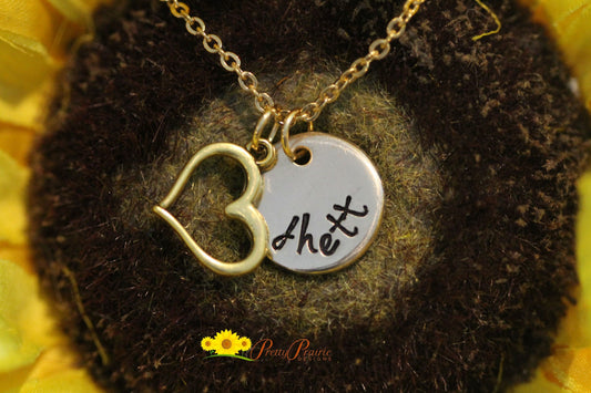 Personalized Hollow Heart Necklace, Gold or Rose Gold Heart, Girlfriend Gift, Valentine Gift for Her, Promise Necklace, Custom Heart Jewelry