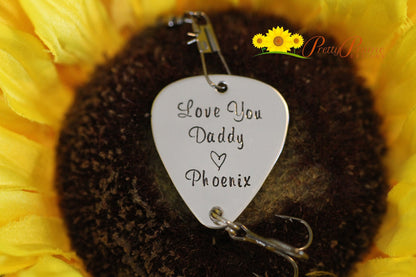 Love You Daddy Lure, Love You Grandpa Hook, Custom Fishing Hook, Valentines Day, Father's Day Gift, Metal Fishing Lure, Gift for Grandpa