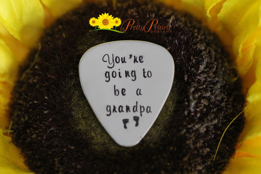 You're Going to be a Grandpa Guitar Pick, Pregnancy Reveal, Customized Guitar Pick, Metal Guitar Pick,  Birth Announcement, New Grandpa Gift