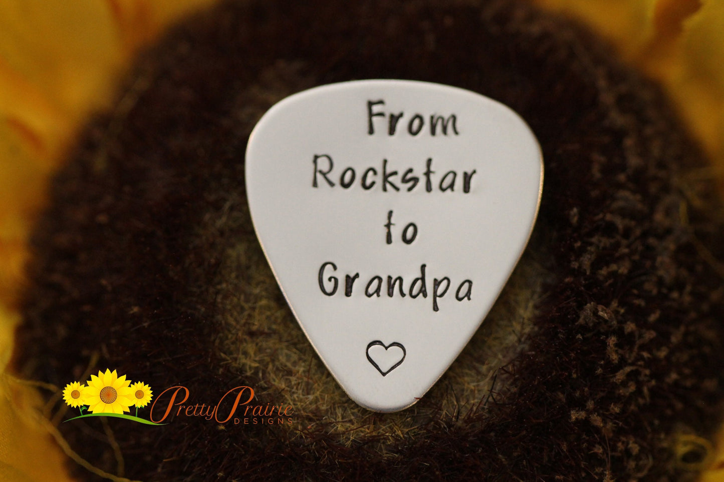 From Rockstar to Grandpa Guitar Pick, Pregnancy Reveal, Customized Guitar Pick, Metal Guitar Pick, Birth Announcement, Birthday for Grandpa