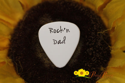 Rock'n Dad Guitar Pick, Father's Day Gift, Rock'n Mom, Mother's Day, Hand Stamped, Metal, Guitarist Gift, Rock & Roll Present, Music Token