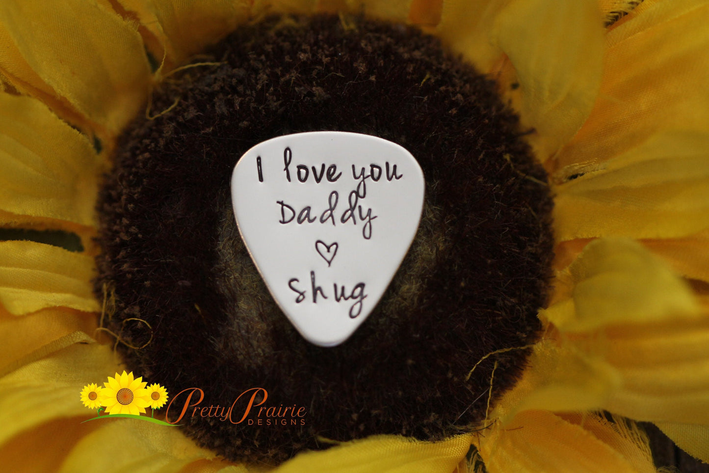 I Love You Dad Guitar Pick, Gift for Dad, Metal Guitar Pick, Hand Stamped, Father's Day Pick, Gift from Child, Musician Present, Guitarist