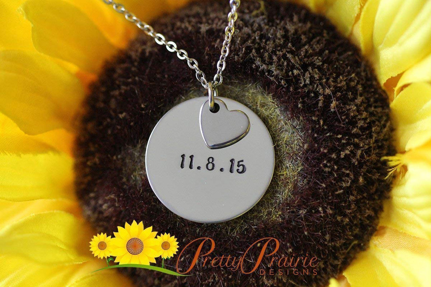 Memorial Date Necklace, Wedding Date Jewelry, Push Present, Gift for Wife, Hand Stamped, Anniversary or Engagement Date, Promise Jewelry