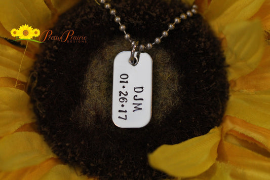 Mini Dog Tag Memorial Necklace, Personalized Dog Tag, Father's Day Gift, New Mom Necklace, Memorial Necklace, Husband Boyfriend Gift