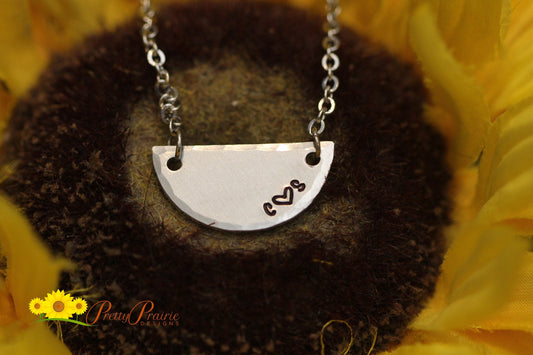 Hand Stamped Moon Jewelry, Dainty Moon Necklace, Moon Jewelry, Gold Moon Charm Necklace, Silver Moon Necklace