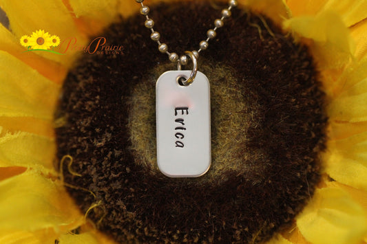 Mini Dog Tag Name Necklace, Personalized, Child's Name, Partner's Name, Memorial Necklace, New Dad, Father's Day, New Baby, Promise Necklace