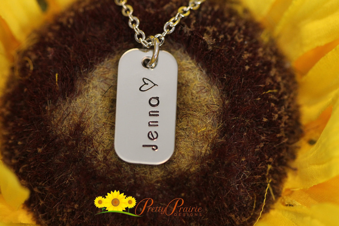 Mini Dog Tag Personalized Heart Necklace, Hand Stamped, Name Jewelry, Daughter Birthday, Girlfriend, Promise Necklace, New Mom, Teen Gift