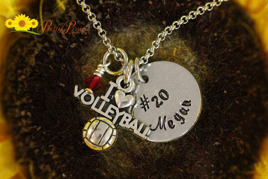 I Love Volleyball Necklace, Custom Volleyball Jewelry, Volleyball Mom, Volleyball Charm, Silver Volleyball Keychain, Volleyball Dad, Coach
