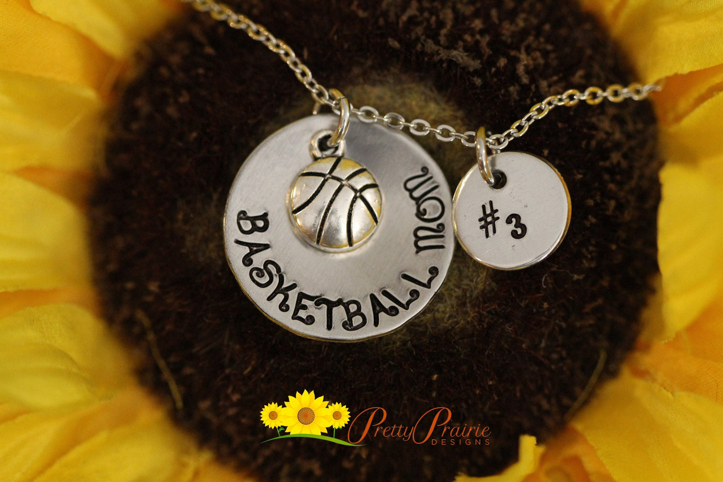 Personalized Basketball Mom Necklace, Initial and Jersey Number, Basketball Mom or Dad Gift, Basketball Keychain, Basketball Coach Gift