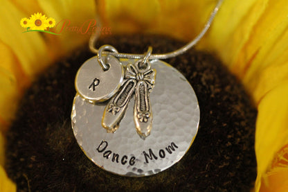 Initial Dance Mom Necklace, Dancer's Jewelry, Dance Team Gift, Dance Keychain, Dance Recital Gift, Ballerina Necklace, Dance Coach Gift