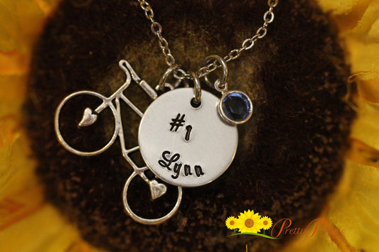 Personalized Cycling Necklace, Tour De France Jewelry, Bicycle Necklace, Spin Class Gift, Triathlon Jewelry, Cycling Keychain, Bike Keychain