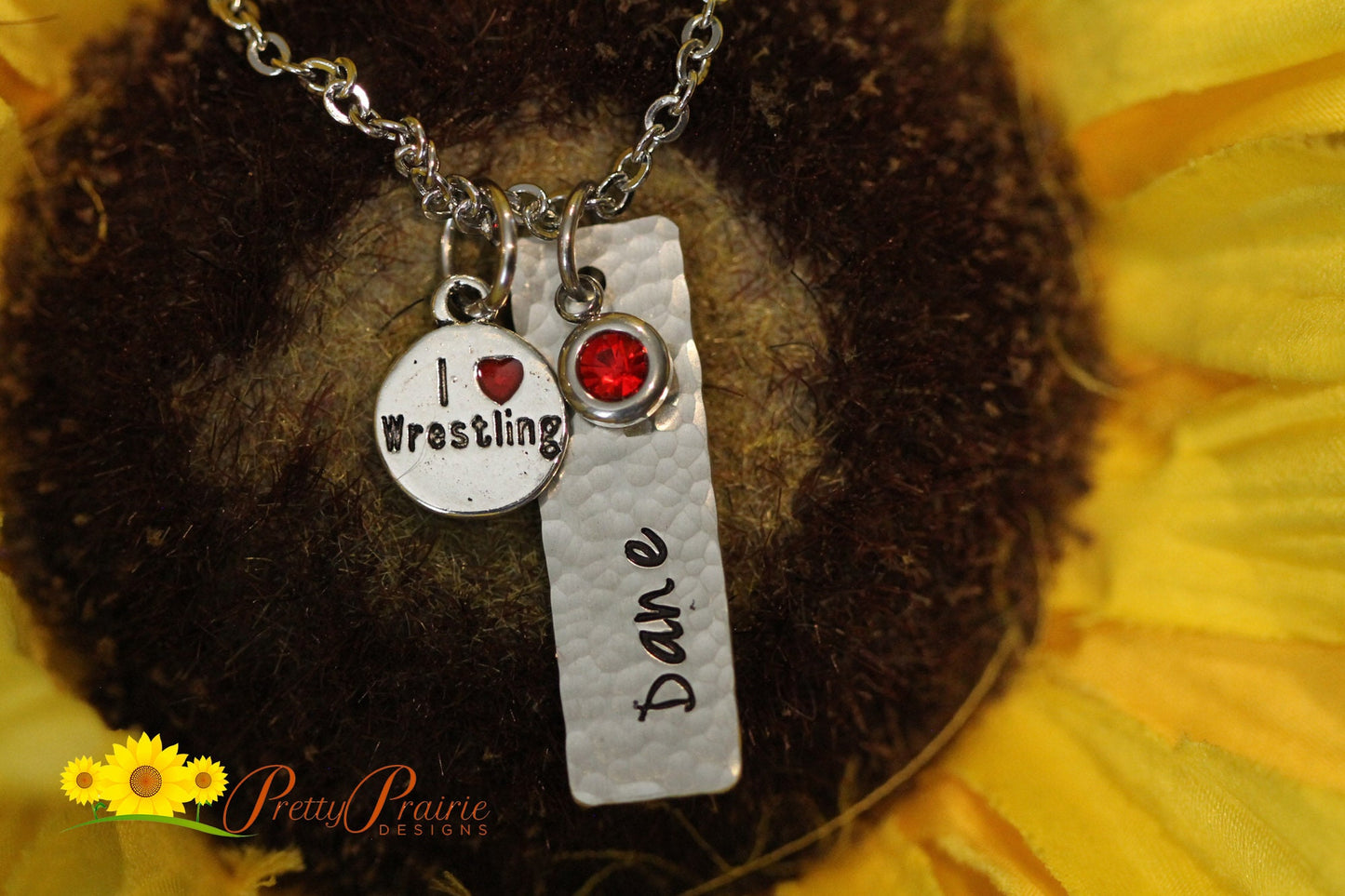 I Love Wrestling Pendant Necklace, Wrestling Keychain, Personalized Wrestling Jewelry, Sport Jewelry, Wrestling Girlfriend or Mom Gift