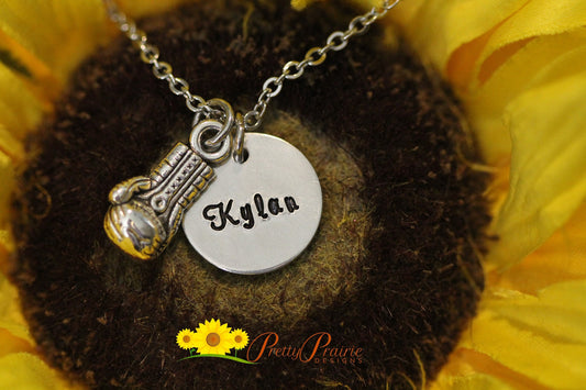 Personalized Boxing Necklace, Boxing Keychain, Kick Boxing Jewelry, Gift for a Boxer, Workout Jewelry, MMA Keychain, Boyfriend Gift
