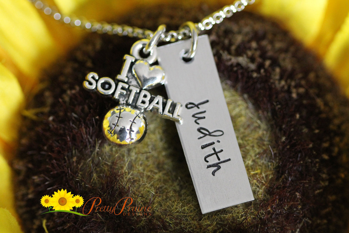 I Love Softball Pendant Necklace, Softball Keychain, Personalized Softball Jewelry, Softball Coach Gift, Sport Jewelry, Softball Player Gift