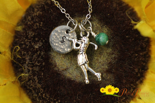 Golfer Initial Necklace, Personalized Golf Jewelry, Golf Lover Gift, Golf Mom, Golf Team, Golf KeyChain, Golf Dad Gift, High School Golf