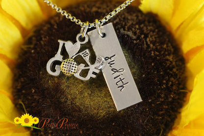 I Love Golf Necklace, Golf Keychain, Personalized Golf Jewelry,  Golfer Gift, Golf Bag Tag, Golf Team Gift, High School Golfer Present